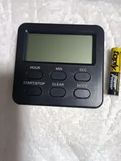 キッチンタイマー 黒　電池付　新品のサムネイル