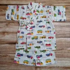 新品 未使用 車 総柄 半袖 甚平 上下セット 男の子 90