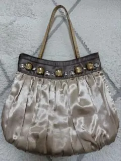 バビロン☆ビジュー付サテンパーティーバッグ