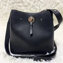kate spade ショルダーバッグ　マーティ　シボ革　スモール　バケット　黒