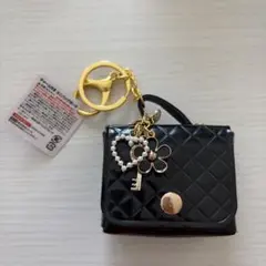 チャーム付きミニバッグポーチ　キーホルダー