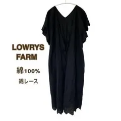夏sale! ローリーズファーム　綿レース カシュクールワンピ 黒 はおりのサムネイル