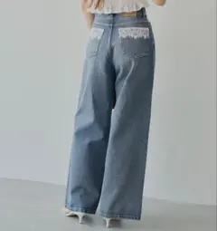 chico ポケットレースワイドデニム デニムパンツのサムネイル