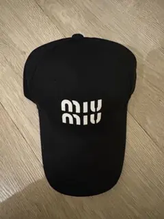 miu miu ベースボールキャップ ブラック S - メルカリ
