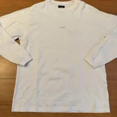 【BEAMS ビームス】ミニロゴ クルーネックTロングシャツ L 白