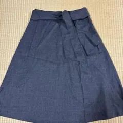 UNTITLED グレー フレアスカート リボン付き