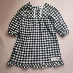 美品 gráciel 110 七分袖ワンピース ギンガムチェック 秋春