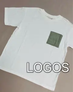 LOGOS ロゴス　半袖Tシャツ　白　ホワイト　ポケット付き　M