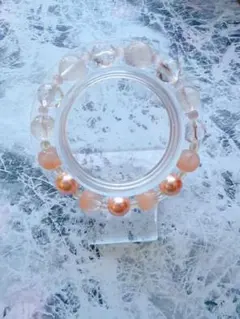 クリスタル パール ブレスレット ピンク系