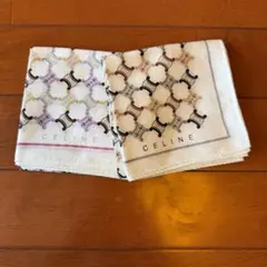 『絶版・希少品』 CELINE ハンカチ マカダム柄 総柄 色違い2枚セットのサムネイル