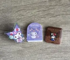 庫洛米小物 3件 套裝 旋轉夾 自立夾 徽章