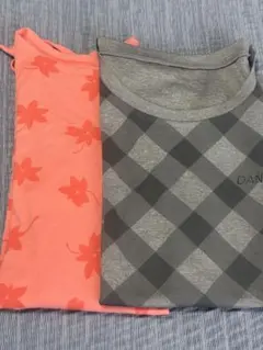 DANSKIN チェック柄 Tシャツ Mサイズ オレンジはＬサイズ　二枚組のサムネイル