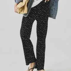 【試着のみ】coca ドットプリーツゆるレギンスパンツ　L