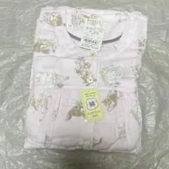 新品☆ナルエー かわいい7分袖パジャマ Wガーゼ M〜L☆ネコ パープルのサムネイル