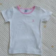 PETIT BATEAU ロゴ入り白Tシャツ　102cm