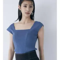 MURUA バックオープンアシメニットタンク　タンクトップ　サマーニット