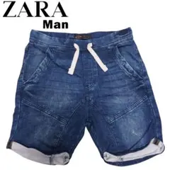 ZARA SOFT DENIM ザラマンスウェットハーフデニムパンツ/30