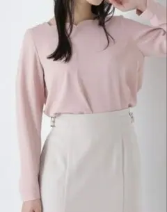 NATURAL BEAUTY BASIC スクエア ハートネック ブラウス M