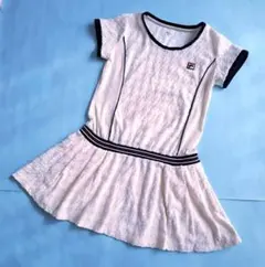 FILA テニスウェア ベロア　ワンピース　オフホワイト S