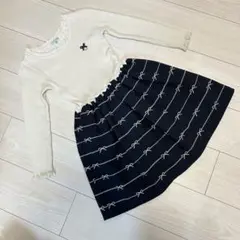 TOCCA 120 長袖ワンピース リボン柄