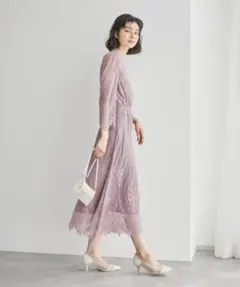 ワンピース　ロペピクニック　ドレス　Mサイズ　38 総レース　セミフォーマル