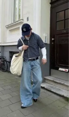 OLDGAP 00s 半袖シャツ　チェック　ボックス　短丈　cityboyのサムネイル