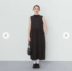skep スケップ ギャザージャンパースカート ロングスカート 黒 creema