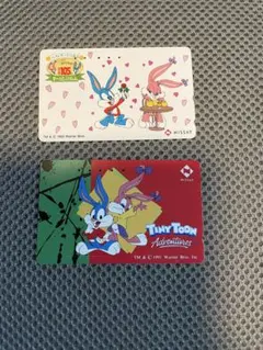 Tiny Toon Adventures 使用済みテレホンカード 2枚のサムネイル