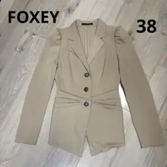 未使用級 FOXEY NY フォクシー リボン テーラードジャケット 黒 42