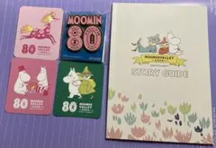 ムーミンバレーパーク　新品未開封80周年記念ピンバッジ　シール.限定品.5点❗️