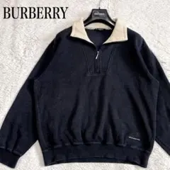 BURBERRY ハーフジップ ドライバーズニット ジャケット ブルゾン ロゴ