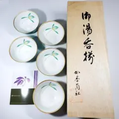 新品未使用 九谷焼 竹村正一 四角皿 小鉢 5客セット 共箱 説明書
