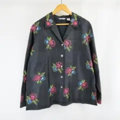 美品 VINTAGE LAURA ASHLEY シルク フラワー ジャケットのサムネイル