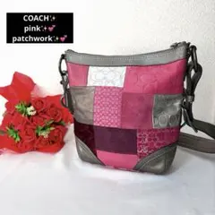 COACH RARE PINK PATCHWORK SIGNATURE BAG