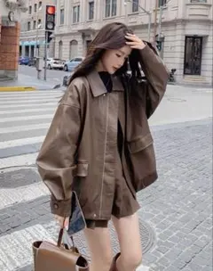 アウター　ブルゾン　ジャケット　ヴィンテージ風　　　ジッパー　ストリート　韓国