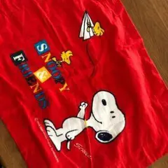 SNOOPY & FRIENDS プリント生地 レッド