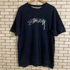 ビッグサイズ XL stussy スウェットシャツ インディゴ 半袖 Tシャツ