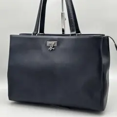 agnès b A4対応 肩掛け 自立 底鋲 ビジネスバッグ レディース レザー