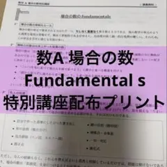 場合の数 特別講座 配布プリント　大学数学受験　東大京大阪大医大　数学A