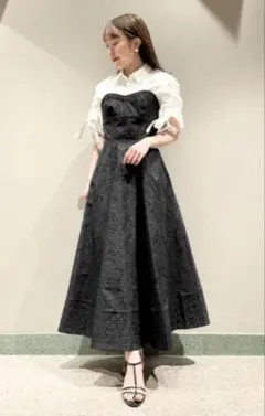 ジャガードベアドッキングワンピース　購入意思の無いいいねいりません