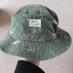 恐竜柄　バケットハット グリーン　緑　52cm 紐付き　日除け