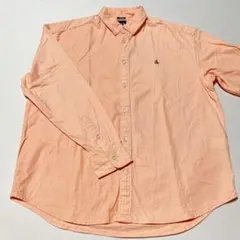 GAP メンズ　オレンジ ボタンダウンシャツ 刺繍クマ　長袖　ビッグシルエット