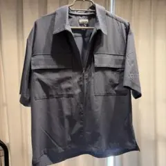 JUNRED 半袖シャツ ジップアップ ブルーのサムネイル