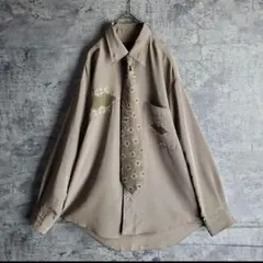 古着 ネクタイシャツ ストライプ ベージュ レトロ - メルカリ