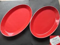 美品 KOYO　光洋陶器　耐熱オーバルプレート パシオン　ロッサ　26ｃｍ　２枚のサムネイル