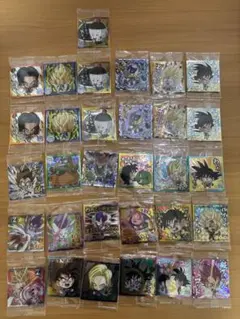 ドラゴンボールのホログラムシールセット、未使用の複数枚。ウエハースのおまけ