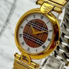 稼動バーバリーBURBERRY　レディース腕時計　ノバチェック　ゴールド　ホース 稼動バーバリーBURBERRY レディース腕時計 ノバチェック ゴールド