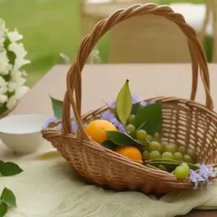 籐製かごバッグ 20cm x 22cm