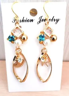 525# ピアス ハンドメイド フラワー 花 レジン 夏ピアス - メルカリ