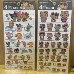 サンリオ　キャラクターズ 日焼け　ハロー　キティ 4サイズステッカー 2種セット